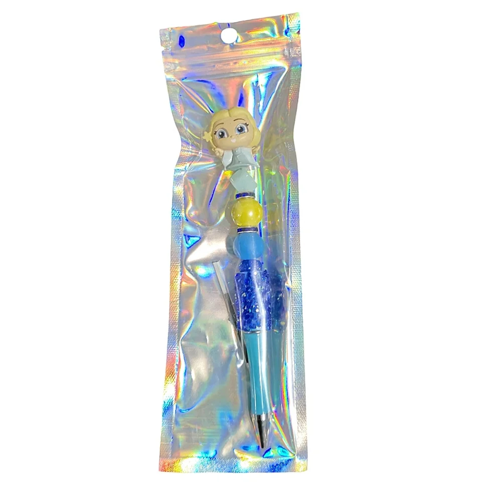 Blue Fairy Disney Doorables Beaded Ballpoint Twist Pen Blue Topper